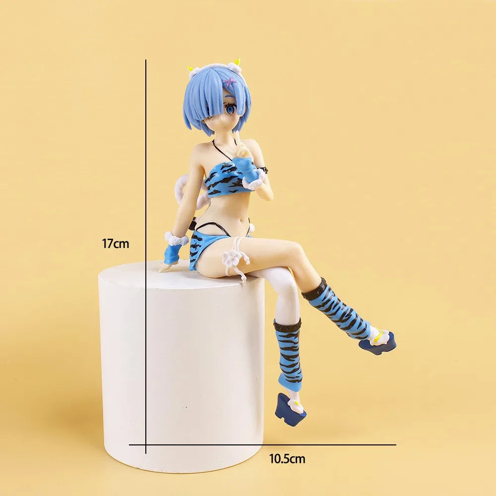 Rem & Ram Sitting Figure - Pajamas & Leopard Bikini Ver.