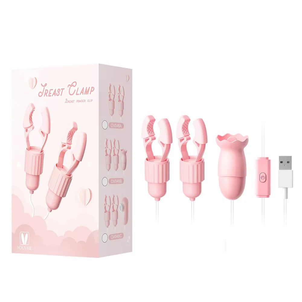 Vibrating Nipple Clamps with Sucking & Tongue Licking