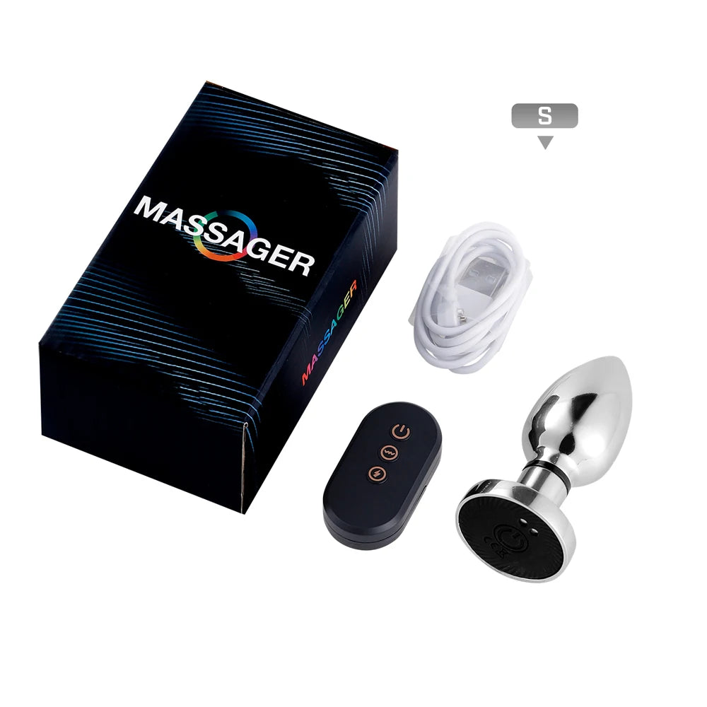 Metal Electric Shock Vibrating Anal Plug