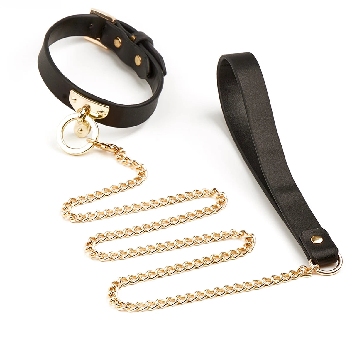 BDSM Collar with Chain Leash