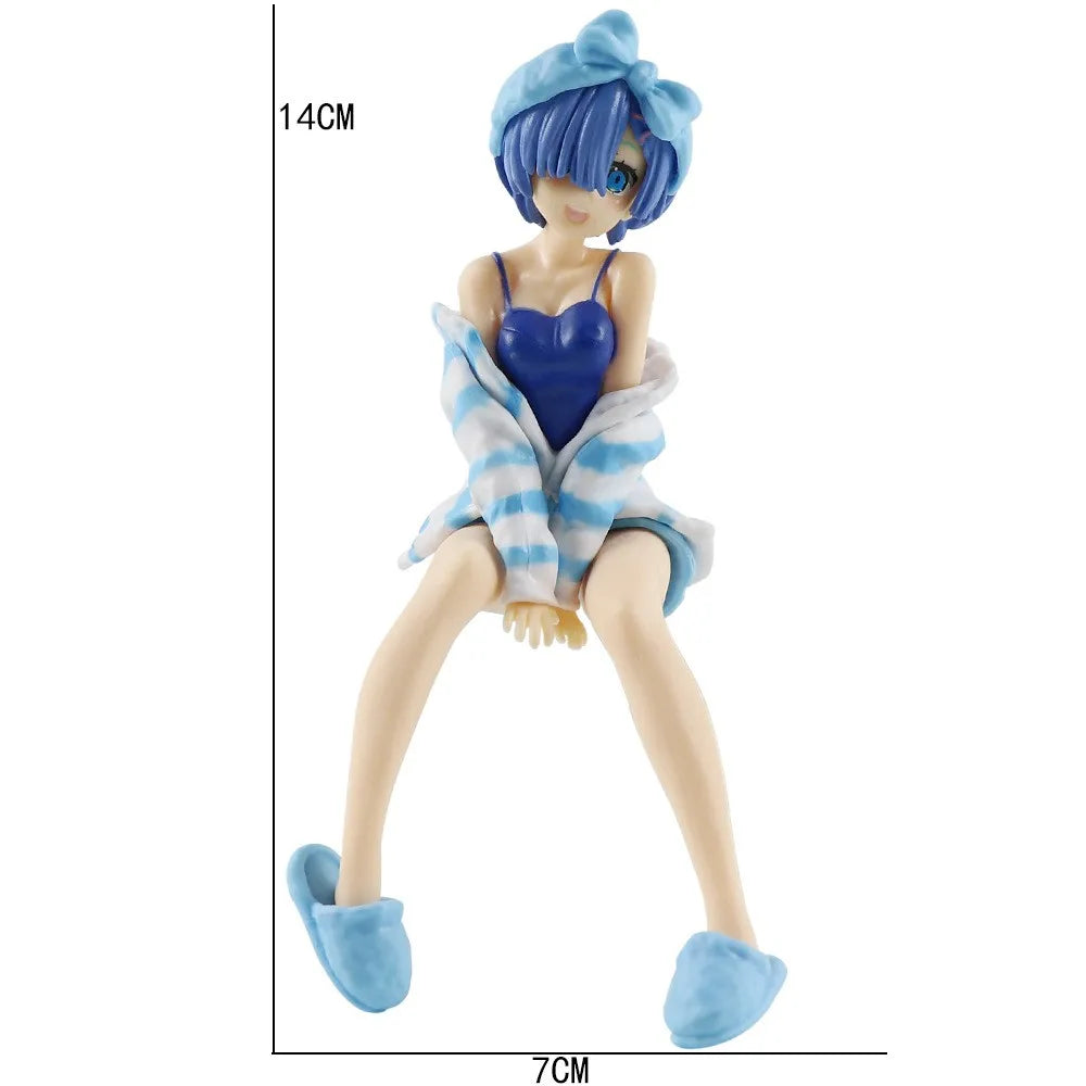 Rem & Ram Sitting Figure - Pajamas & Leopard Bikini Ver.