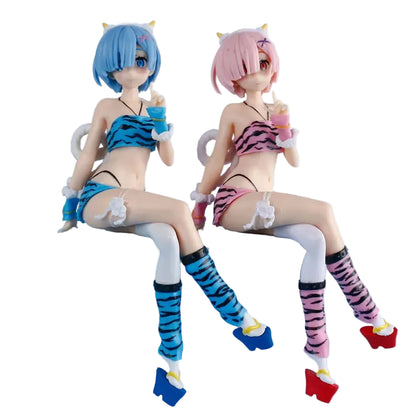 Rem & Ram Sitting Figure - Pajamas & Leopard Bikini Ver.