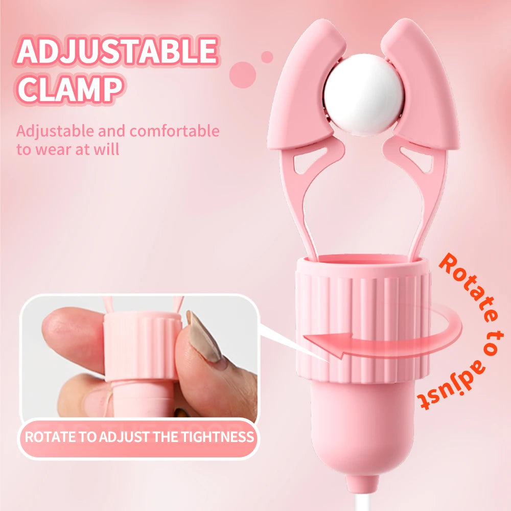 Vibrating Nipple Clamps with Sucking & Tongue Licking