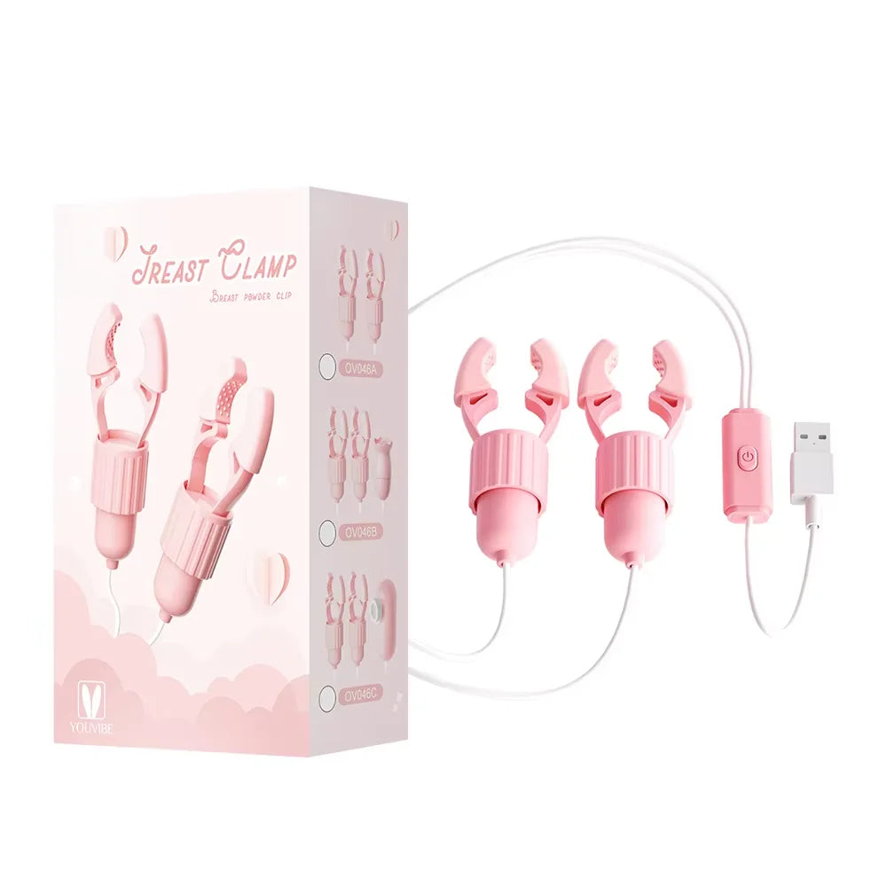 Vibrating Nipple Clamps with Sucking & Tongue Licking