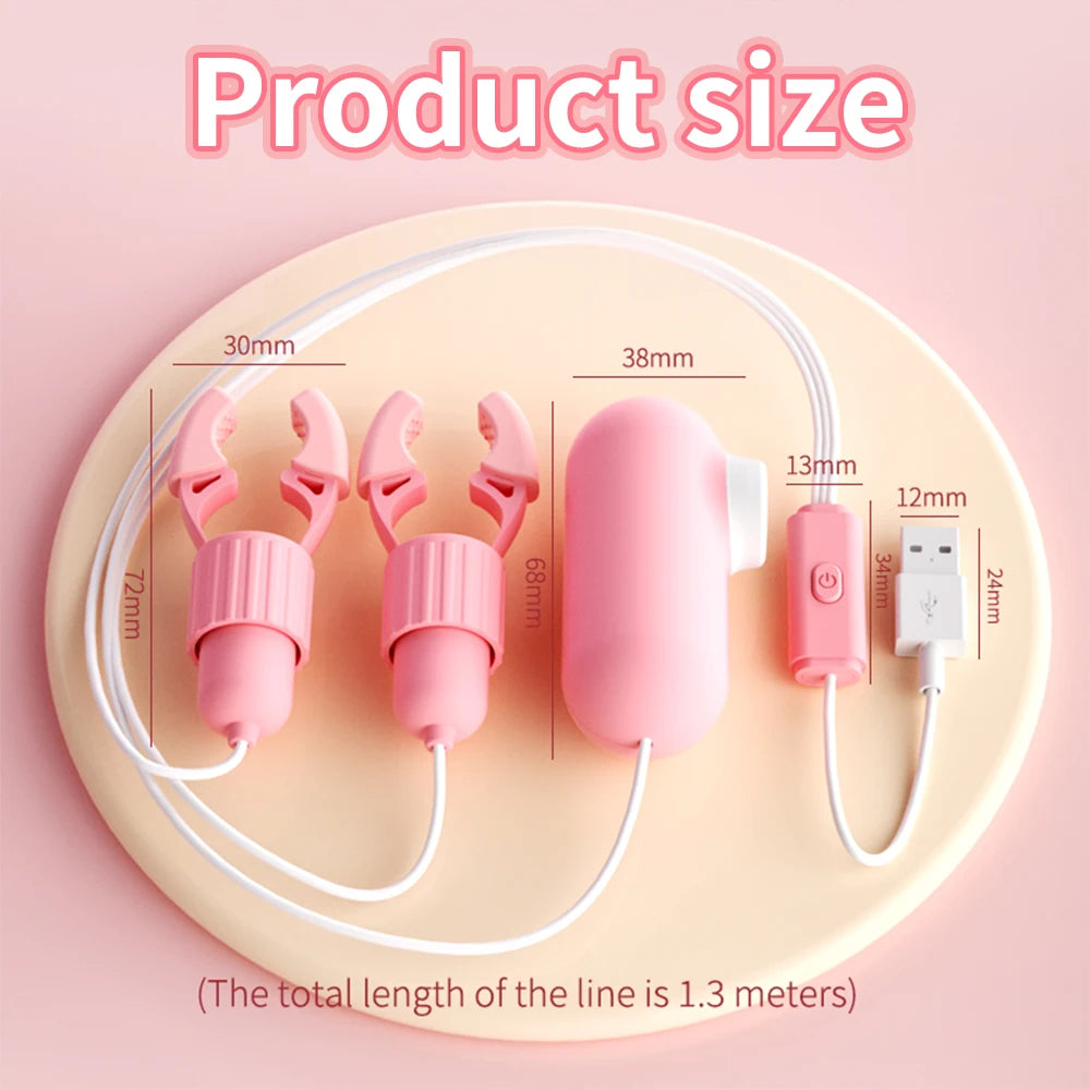 Vibrating Nipple Clamps with Sucking & Tongue Licking