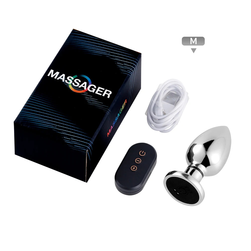 Metal Electric Shock Vibrating Anal Plug