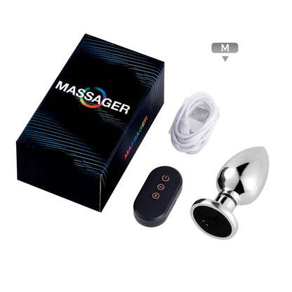 Metal Electric Shock Vibrating Anal Plug