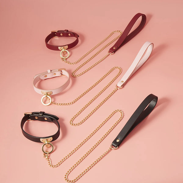 BDSM Collar with Chain Leash