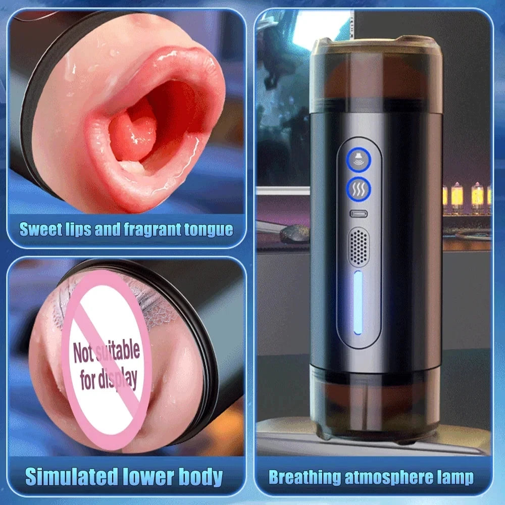 Automatic Sucking Masturbator Vibration Blowjob Pocket Pussy Machine