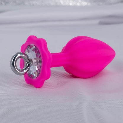 Silicone Butt Plug with Metal Ring
