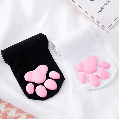 Kitty Paw Print Thigh High Socks