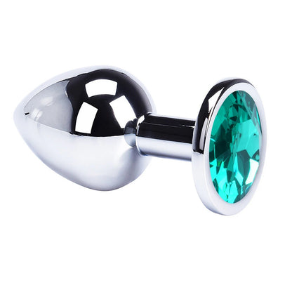 Metal Butt Plug With Colorful Crystal