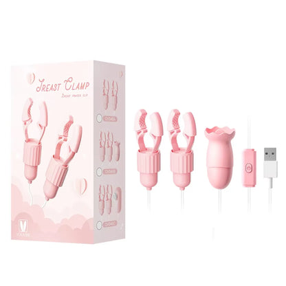 Vibrating Nipple Clamps with Sucking & Tongue Licking