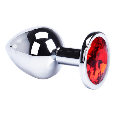 Metal Butt Plug With Colorful Crystal