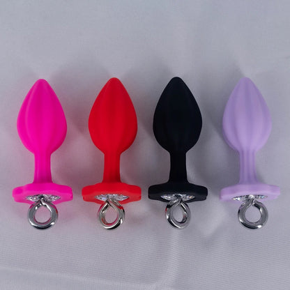Silicone Butt Plug with Metal Ring