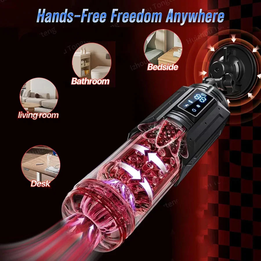 App-Controlled Sucking Rotating Licking Pocket Pussy with Ai Helper