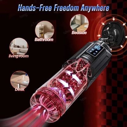 App-Controlled Sucking Rotating Licking Pocket Pussy with Ai Helper
