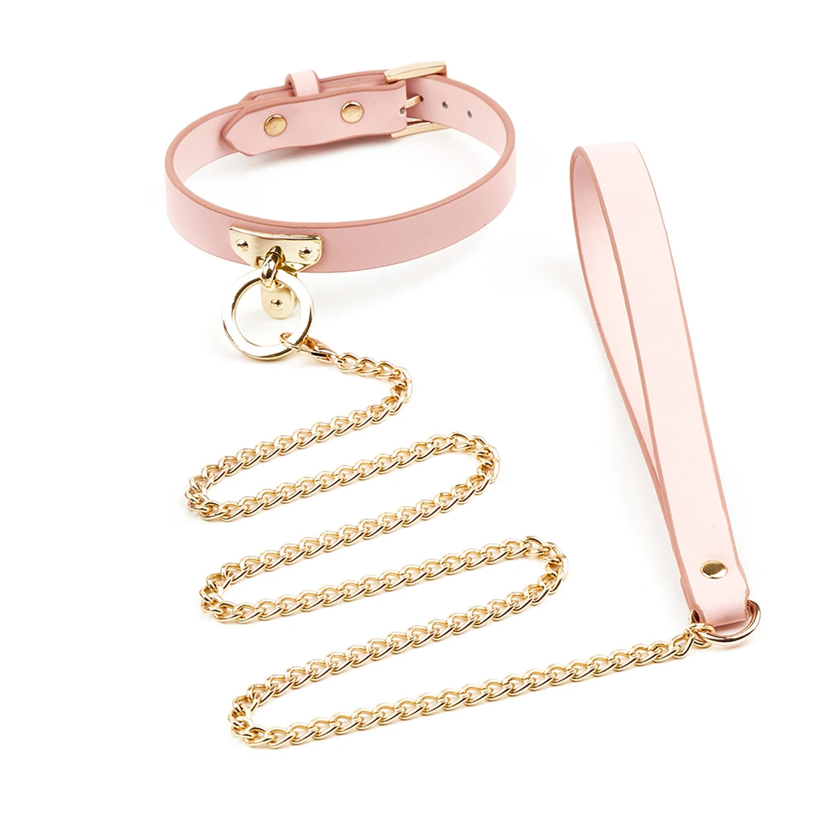 BDSM Collar with Chain Leash