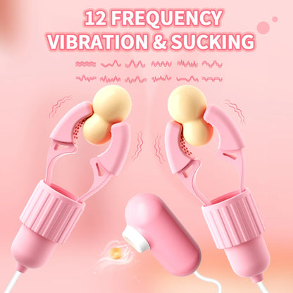 Vibrating Nipple Clamps with Sucking & Tongue Licking