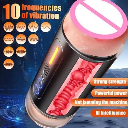 Automatic Sucking Masturbator Vibration Blowjob Pocket Pussy Machine