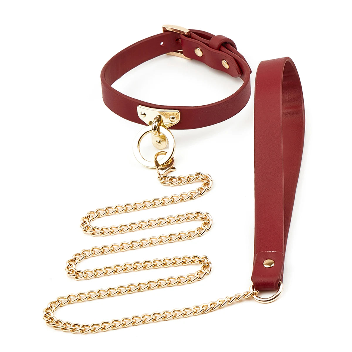 BDSM Collar with Chain Leash