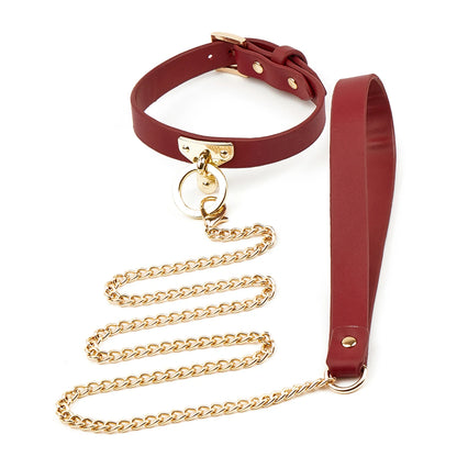 BDSM Collar with Chain Leash