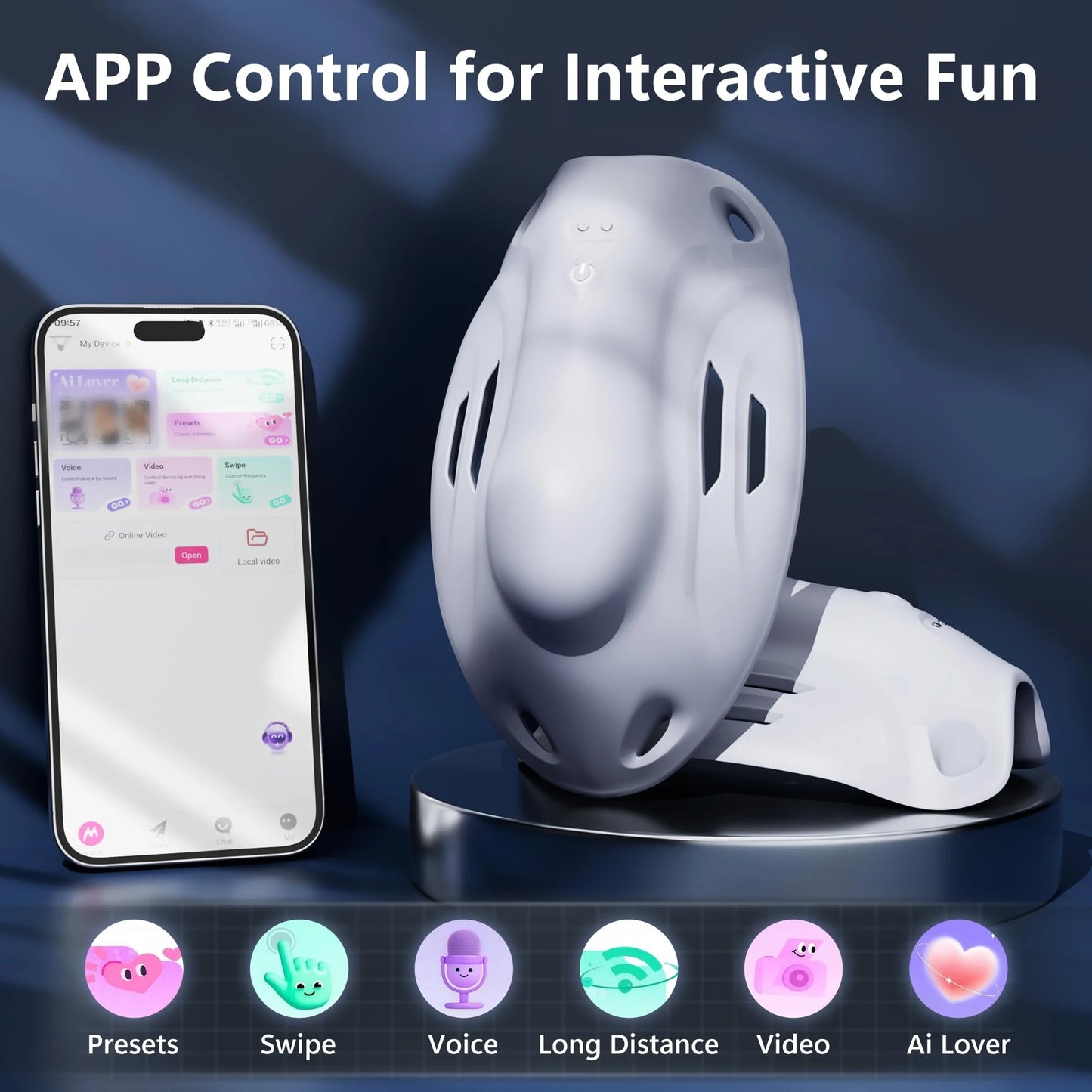 Wearable Penis Training Vibrator with App Control & 9 Modes
