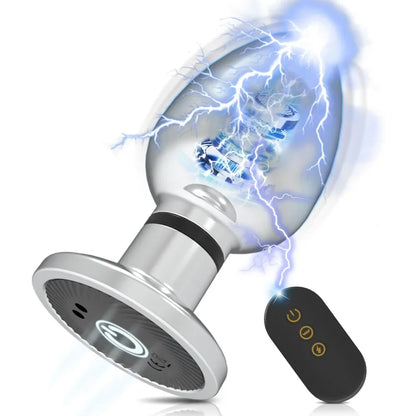 Metal Electric Shock Vibrating Anal Plug