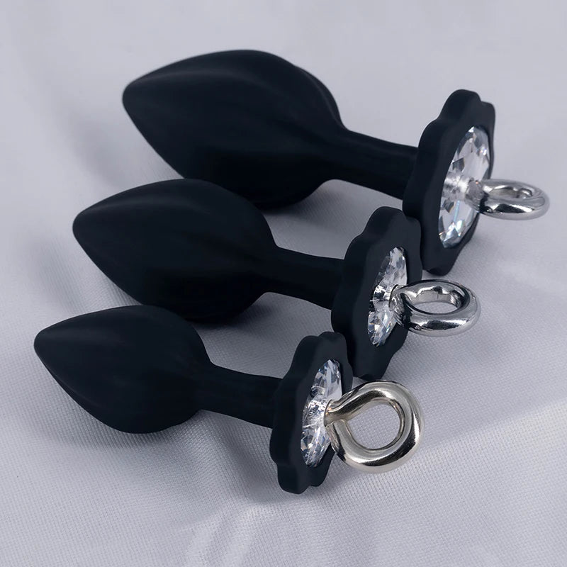 Silicone Butt Plug with Metal Ring