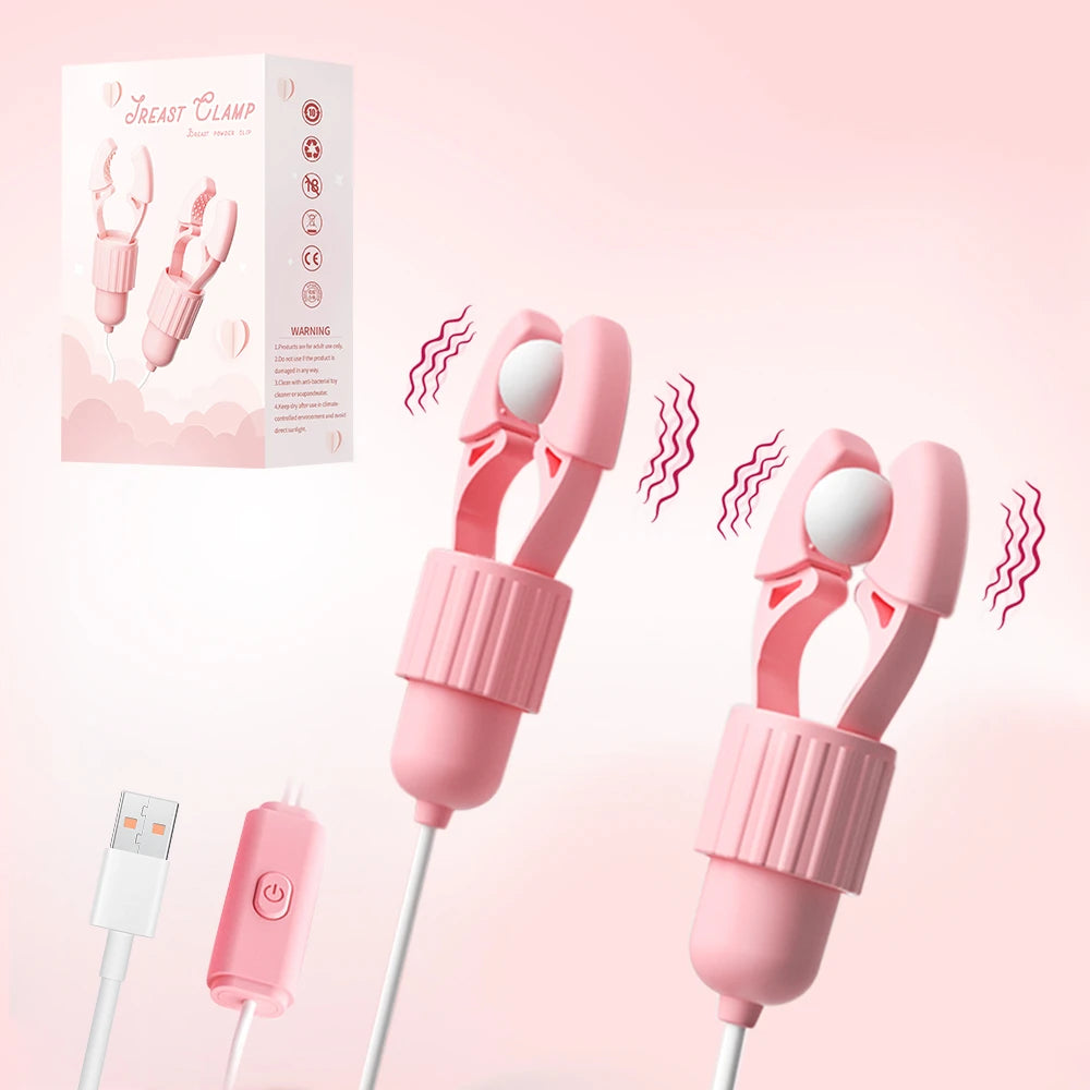 Vibrating Nipple Clamps with Sucking & Tongue Licking