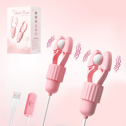 Vibrating Nipple Clamps with Sucking & Tongue Licking