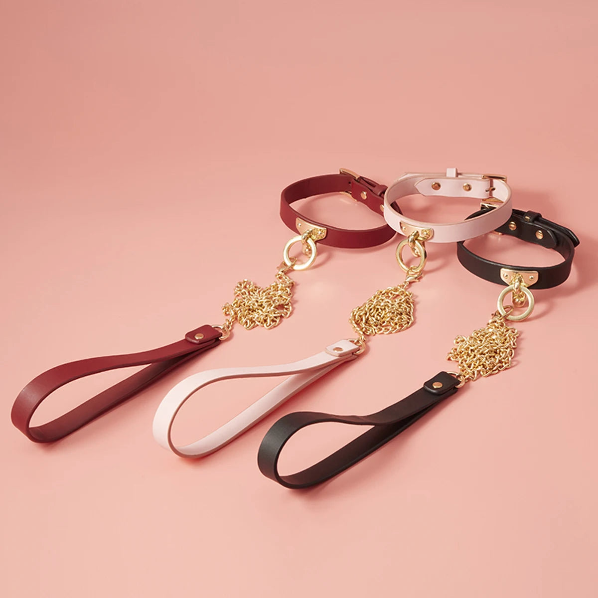 BDSM Collar with Chain Leash