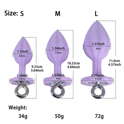Silicone Butt Plug with Metal Ring