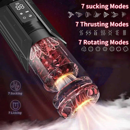 App-Controlled Sucking Rotating Licking Pocket Pussy with Ai Helper