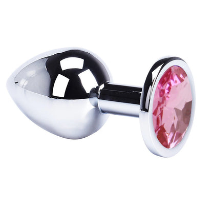 Metal Butt Plug With Colorful Crystal