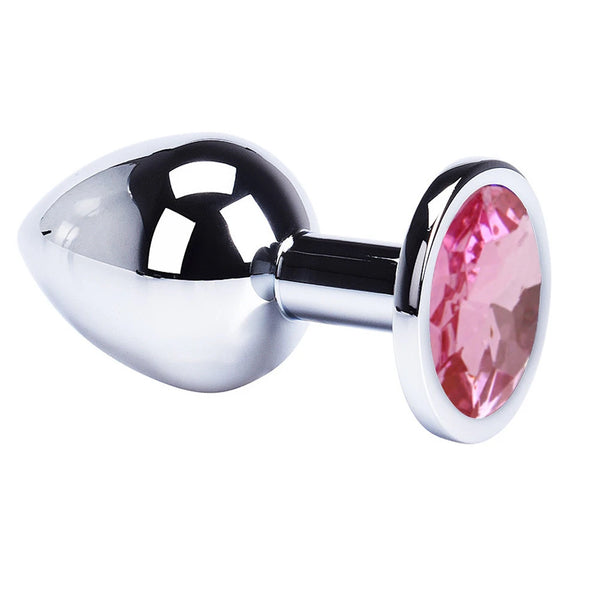 Metal Butt Plug With Colorful Crystal
