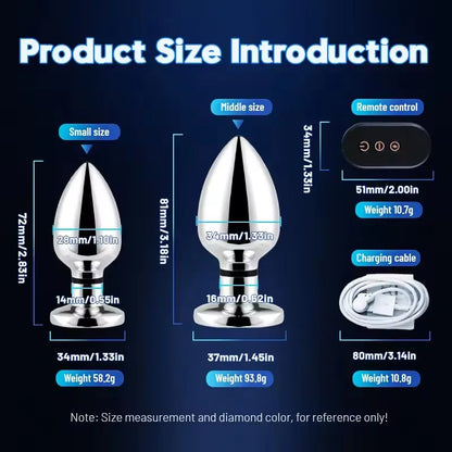 Metal Electric Shock Vibrating Anal Plug