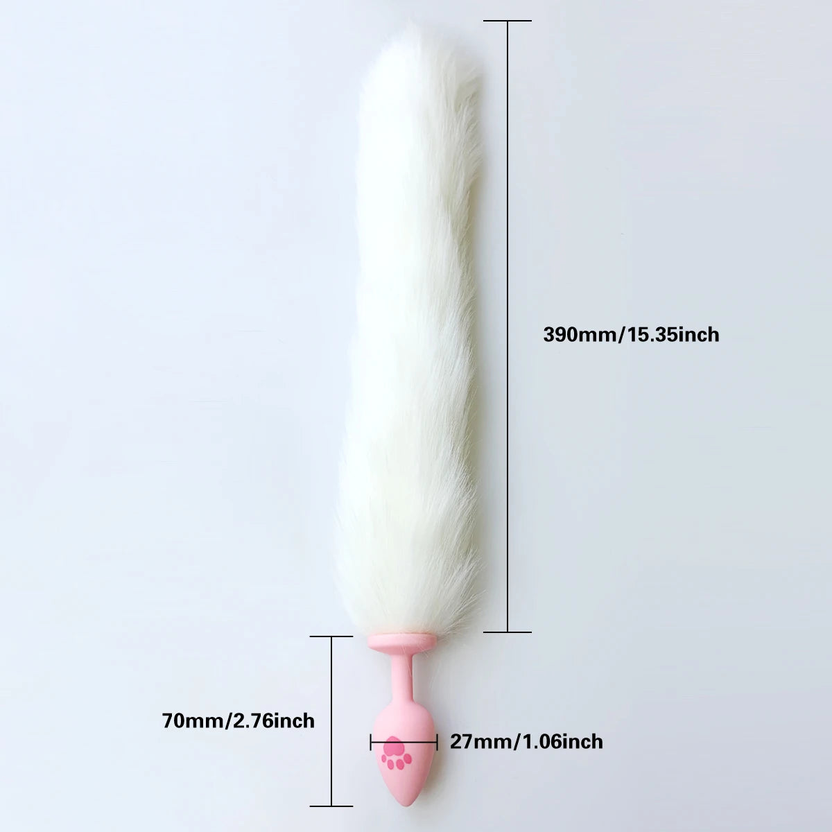 Silicone Paw Print Butt Plug with Fox Tail